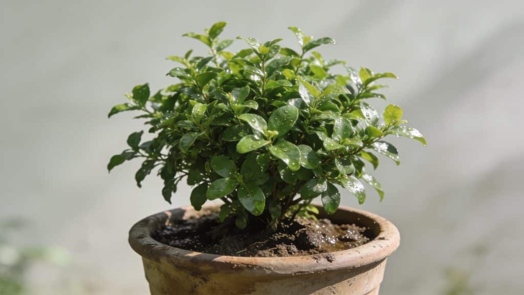 Buisson persistant sarcocoque en pot arrose l ete