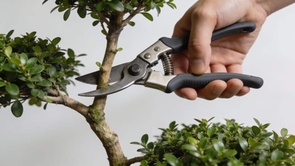 Mains coupant tige de buis avec secateur desinfecte